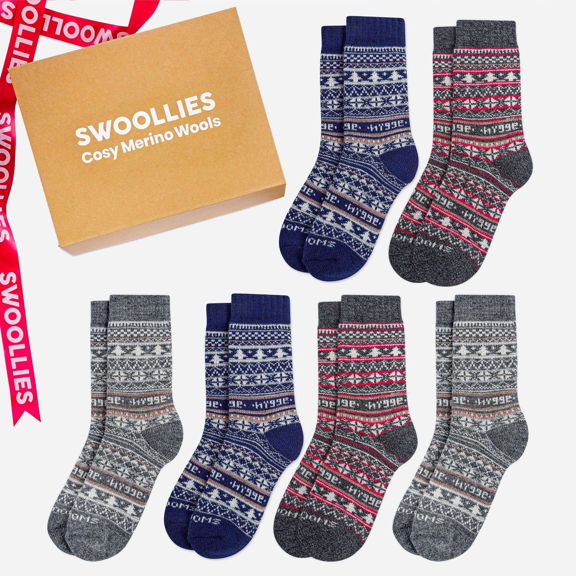 set-of-6-fair-isle-patterned-swoollies-socks-with-branded-gitft-box-and-branded-ribbon